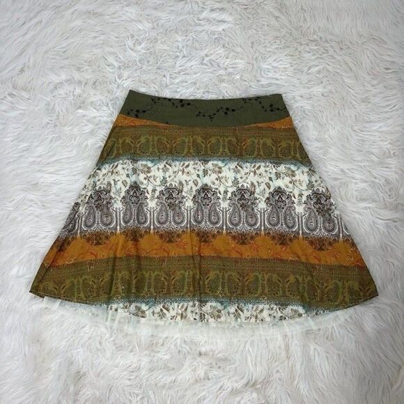 Lucy Lucy Love Dresses & Skirts - Lucy Lucy Love Vintage Y2K Paisley Ombré Handkerchief Midi Skirt Large Cotton